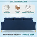 Adorn India Premium Maddox Tufted - 3 Years Warranty - L Shape 4 Seater Sofa Set Velvet Suede Fabric -Blue