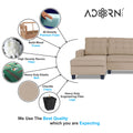 Adorn India Premium Raptor L Shape 6 Seater Sofa Set (LHS) (Beige)