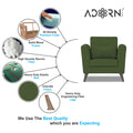 Adorn India Daniel 1 Seater Sofa (Green) (3 Year Warranty)