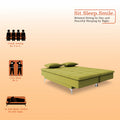 Adorn India Premium New Aspen 3 Seater Sofa Cum Bed 4X6 Velvet Suede with 2 Cushions (Color Light Green) and Suitable for All Indoor, with 3 Years Warranty