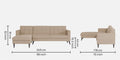 Adorn India Chilly L Shape 6 Seater Sofa Set LHS (Beige) (3 Year Warranty)