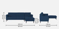 Adorn India Chilly L Shape 6 Seater Sofa Set RHS (Blue) (3 Year Warranty)