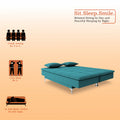 Adorn India Premium New Aspen 3 Seater Sofa Cum Bed 4X6 Velvet Suede with 2 Cushions (Color Aqua Blue) and Suitable for All Indoor, with 3 Years Warranty