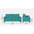 Adorn India Raptor 3 Seater Sofa (Aqua Blue)