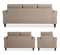 Adorn India Maddox Tufted 3+2+1 6 Seater Sofa Set (Beige) (3 Year Warranty)