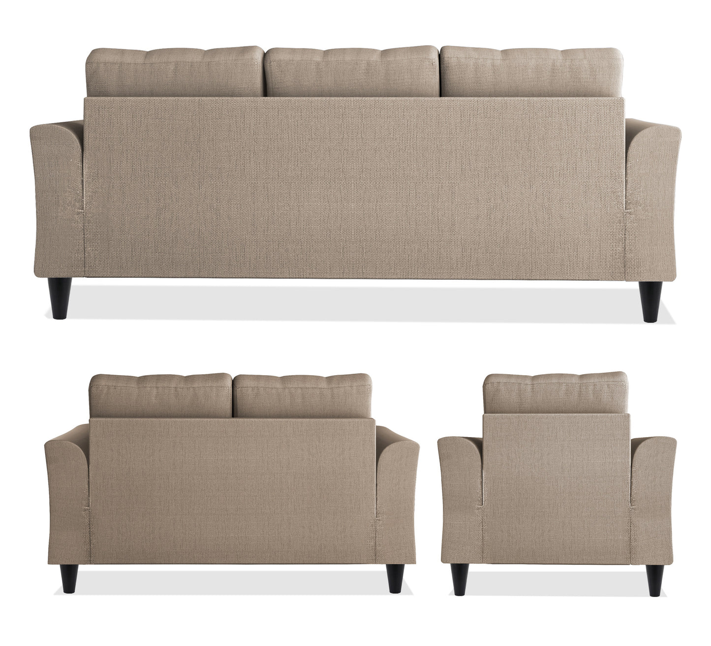 Adorn India Maddox 6 Seater 3+2+1 Sofa Set (Beige)