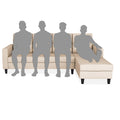 Darcy L Shape 8 Seater Sofa Set with Center Table and 2 Ottoman Puffy (RHS) (Beige)