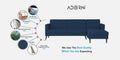 Adorn India Chilly L Shape 6 Seater Sofa Set RHS (Blue) (3 Year Warranty)