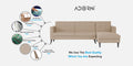 Adorn India Chilly L Shape 6 Seater Sofa Set RHS (Beige) (3 Year Warranty)