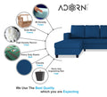 Chandler Plain L Shape 6 Seater Sofa Set Lhs (Blue)