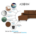 Chandler Plain L Shape 6 Seater Sofa Set Lhs (Brown)