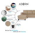 Chandler Plain L Shape 6 Seater Sofa Set Lhs (Beige)
