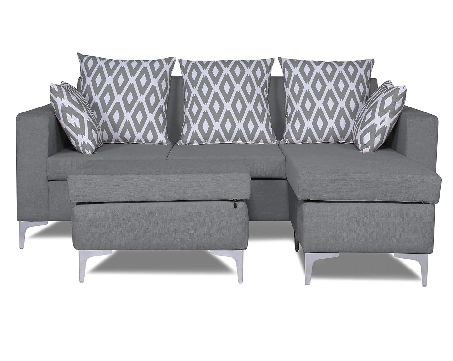 Adorn India Anigma Modular Sofa Set (Grey)