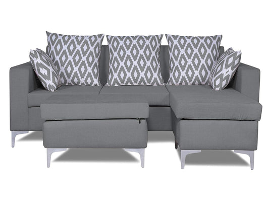 Adorn India Anigma Modular Sofa Set (Grey)