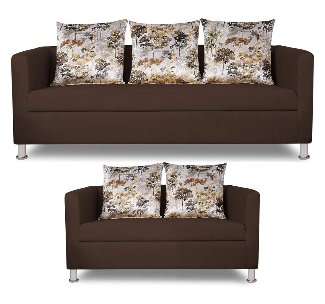 Alita 3+2 Compact 5 Seater Sofa Set (Brown)