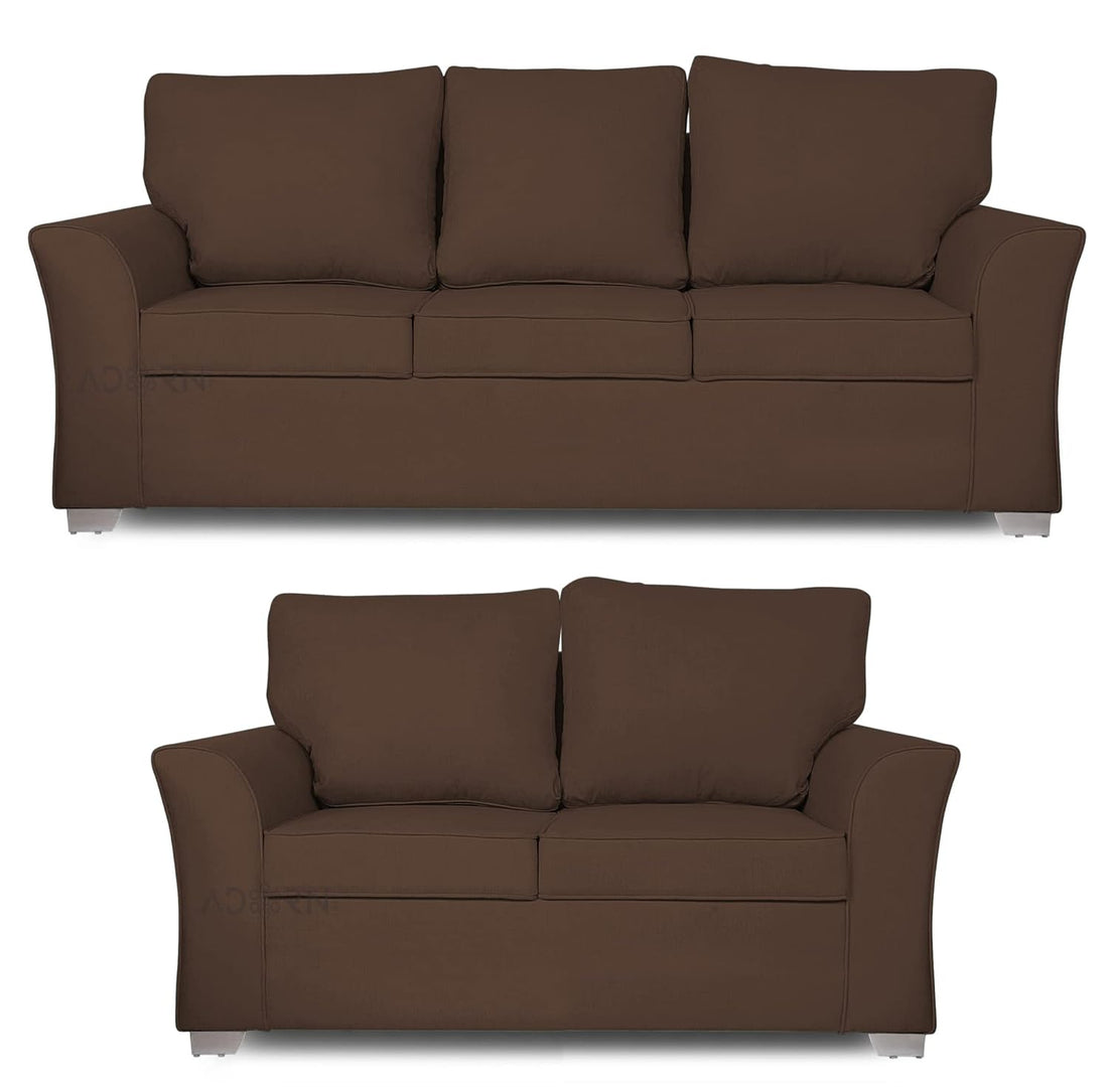 Alexia 3+2 5 Seater Sofa Set (Brown)