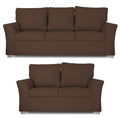 Alexia 3+2 5 Seater Sofa Set (Brown)