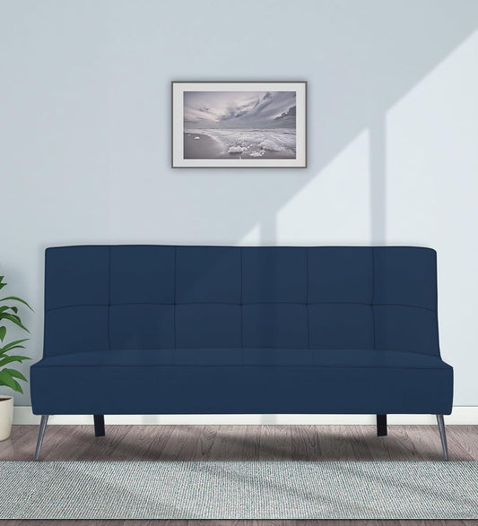 Adorn India Benjamin 3 Seater Sofa Cum Bed (Blue) (3 Year Warranty)