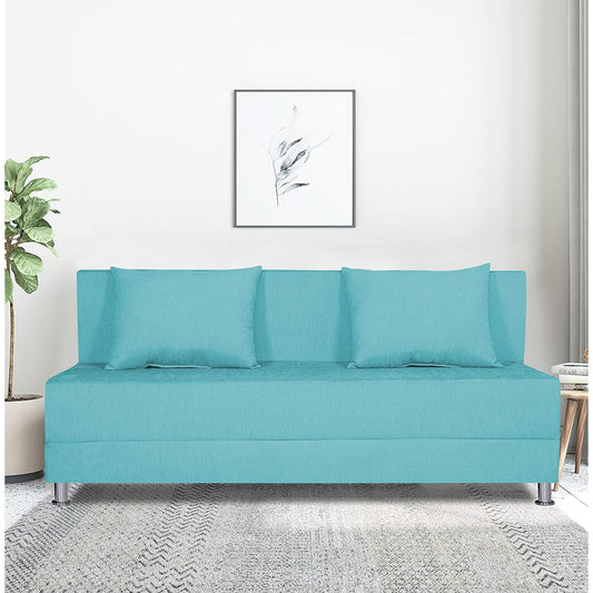 Adorn India Easy Alyn Plus Decent 4 Seater Sofa Cum Bed (6X6) (Aqua Blue) (1 Year Warranty)