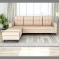 Adorn India Darcy L Shape 5 Seater Sofa Set (Lhs) (Beige) (3 Year Warranty)