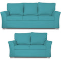 Alexia 3+2 5 Seater Sofa Set (Aqua Blue)
