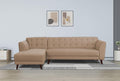 Adorn India (3 Years Warranty Leaf 6 Seater Corner Sofa (Beige) Left Hand Side