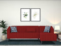 Adorn India Premium Laurel L Shape 6 Seater Sofa Set (RHS) (Red) (3 Year Warranty)