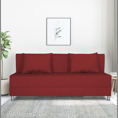 Adorn India Acura 3 Seater Sofa (Brown & Beige)