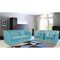 Premium Camilla 3-1-1 5 Seater Sofa Set (Velvet Fabric Colour Aqua Blue)