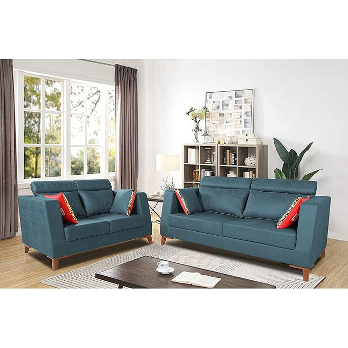 Premium Pluto 3+2 5 Seater Sofa Set (Blue)