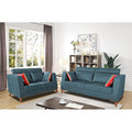 Premium Pluto 3+2 5 Seater Sofa Set (Blue)