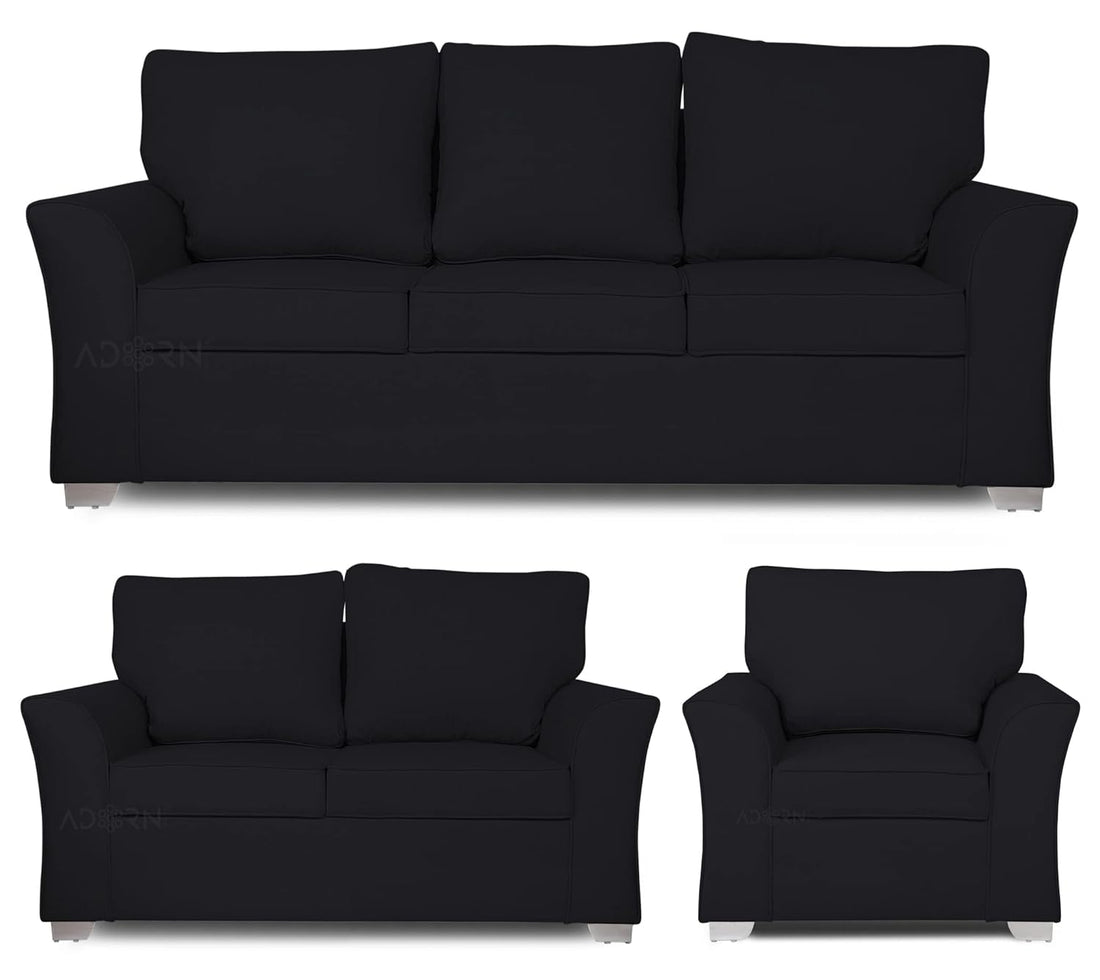 Alexia 3+2+1 6 Seater Sofa Set (Black)