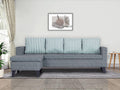 Adorn India Abington Stripes L Shape 5 Seater Sofa Set LHS (Grey) (3 Year Warranty)