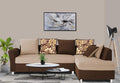 Adorn India (3 Years Warranty Boom 6 Seater Corner Sofa Floral Cushion Right Hand Side (Brown & Beige)