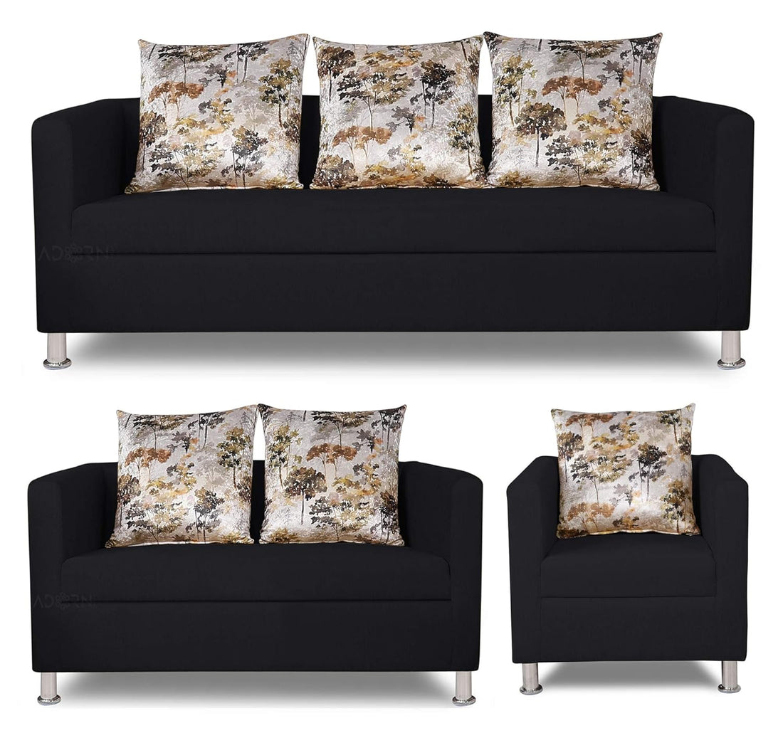 Alita 3+2+1 Compact 6 Seater Sofa Set (Black)