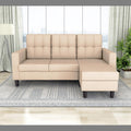 Adorn India Darcy L Shape 4 Seater Sofa Set (Beige) (3 Year Warranty)
