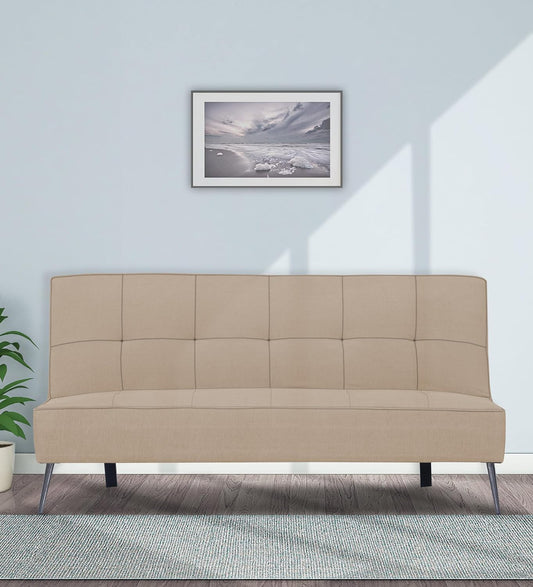 Adorn India Benjamin 3 Seater Sofa Cum Bed (Beige) (3 Year Warranty)