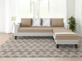 Ashley Digital PrintLeatherette Fabric L Shape 5 Seater Sofa Set RHS (Beige & White)