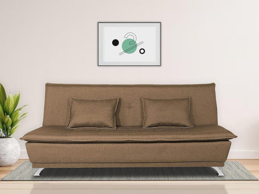 Adorn India Arden 4 Seater Plain Sofa Cum Bed 4 x 6 (Camel) (3 Year Warranty)