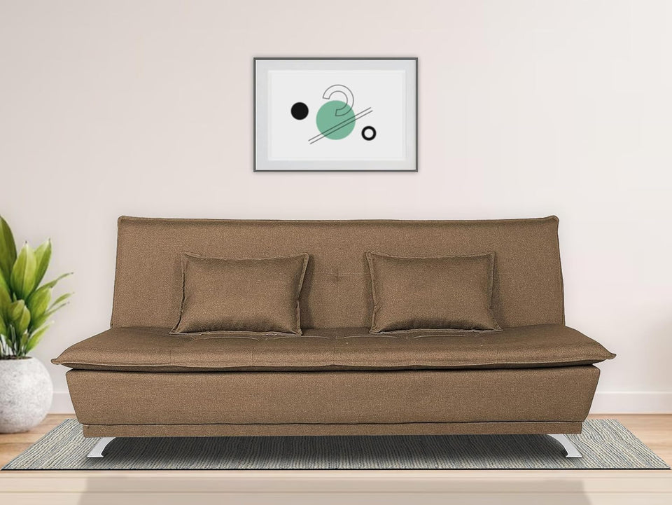 Arden 4 Seater Plain Sofa Cum Bed 4x6(Camel)