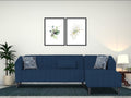 Adorn India Premium Laurel L Shape 6 Seater Sofa Set (RHS) (Blue) (3 Year Warranty)
