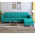 Rio Elegant L Shape 5 Seater Sofa Set (RHS) (Aqua Blue)