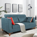 Adorn India Premium Pluto 3 Seater Sofa (Blue)