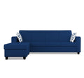 Adorn India Monteno L Shape 5 Seater Sofa Set LHS(Blue) (3 Year Warranty)