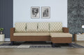 Dorothy Blossom L Shape 5 Seater Sofa Set RHS (Brown & Beige)