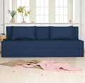 Adorn India Easy 4 Seater Sofa Cum Bed | Velvet Fabric | Dark Grey | Plain Design | 6x6 Ft | Comfortable Seating | Washable Cover | Perfect for Home & Office