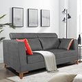 Adorn India Premium Pluto 3 Seater Sofa (Grey)
