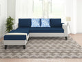 Ashley Digital Print Leatherette Fabric L Shape 5 Seater Sofa Set LHS (Blue & White)