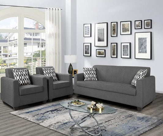 Adorn India Blazer 3-1-1 5 Seater Sofa Set (Grey)
