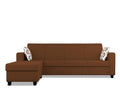Adorn India Monteno L Shape 5 Seater Sofa Set LHS(Brown) (3 Year Warranty)
